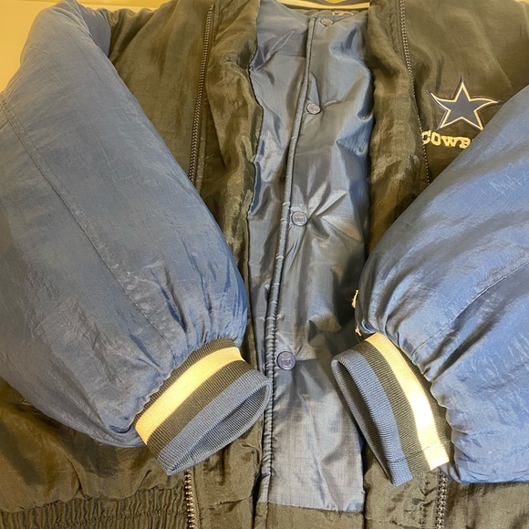 Men’s size XXL Cowboys NFL experience Nylon zipper & button jacket vintage - Picture 14 of 15